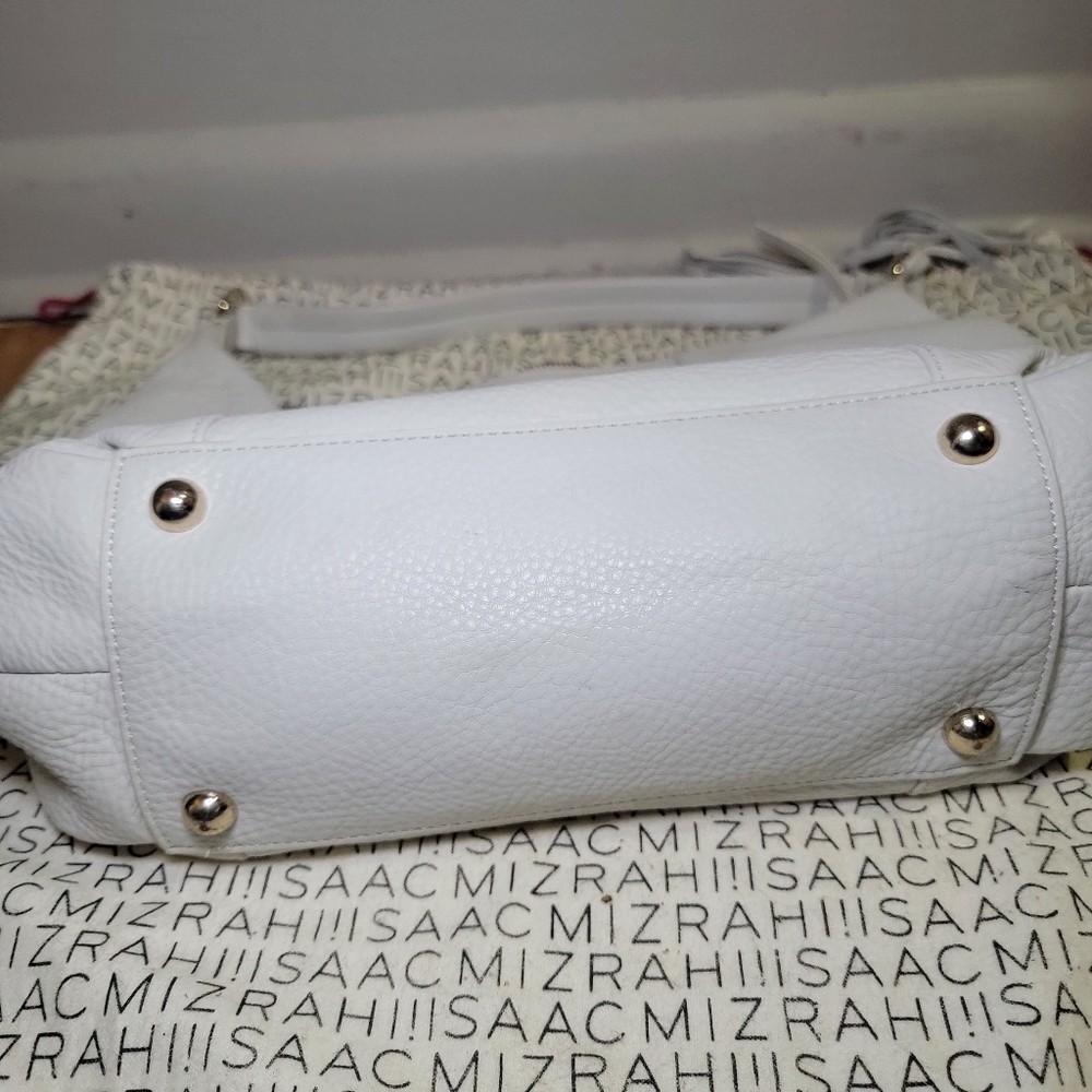 isaac mizrahi white leather hobo bag - Picture 5 of 5